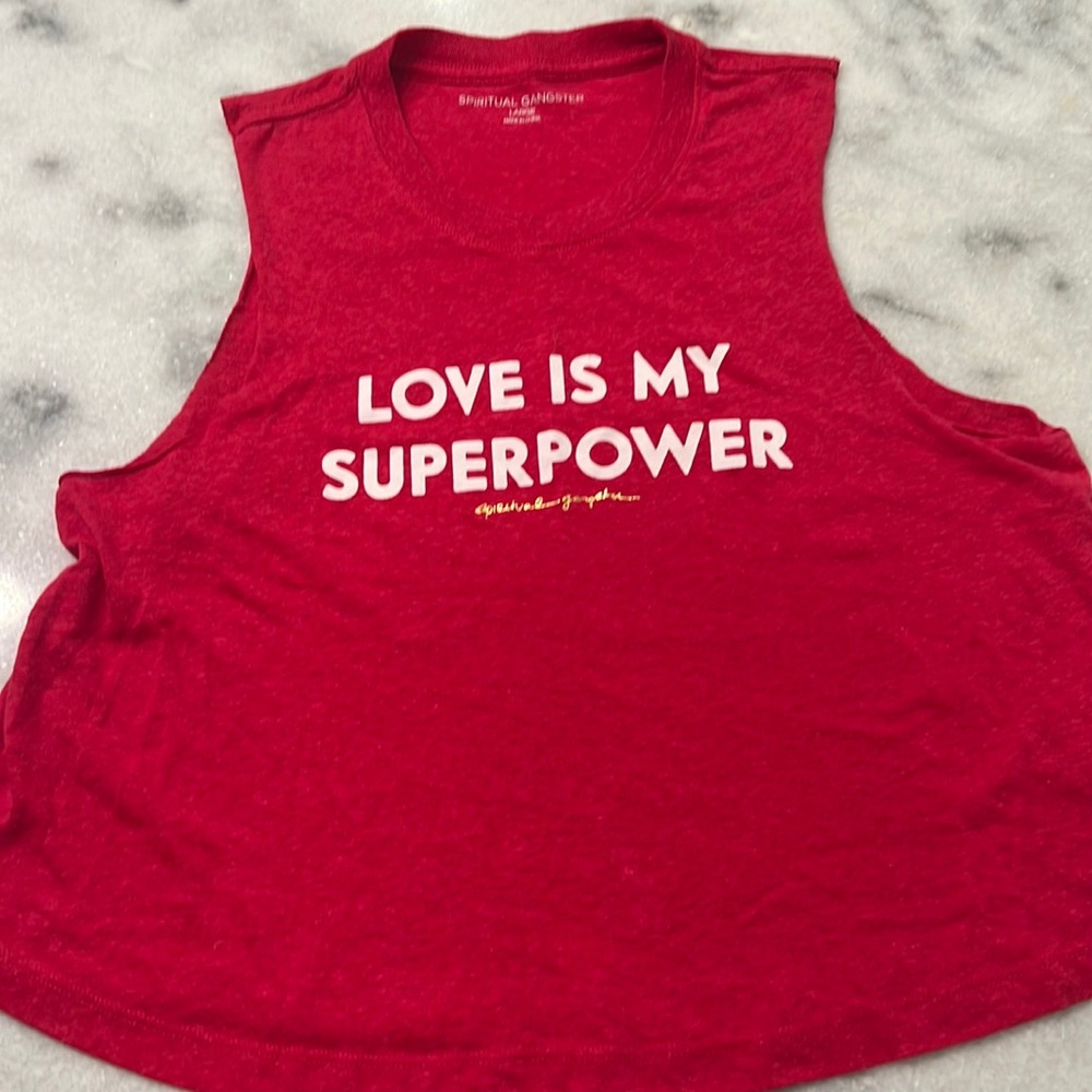 Spiritual Gangster Super Power Tank Top NWOT Hot Pink Large